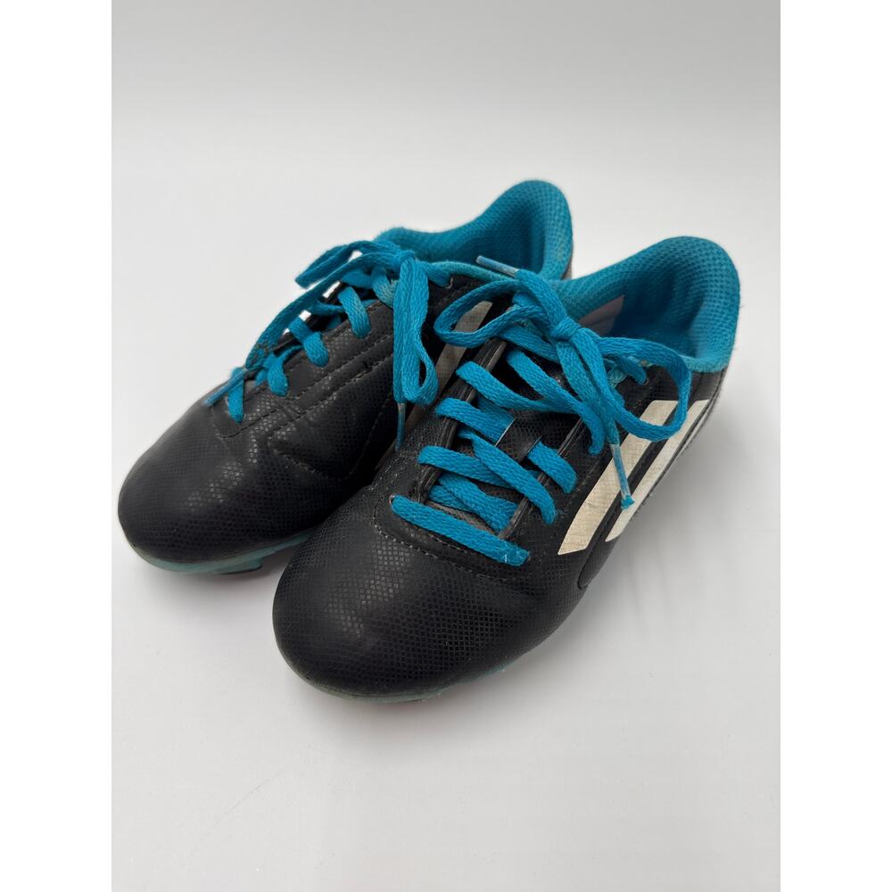 Adidas Youth Soccer Cleats Size 3 Black Blue Lace-Up (8.5"x3")